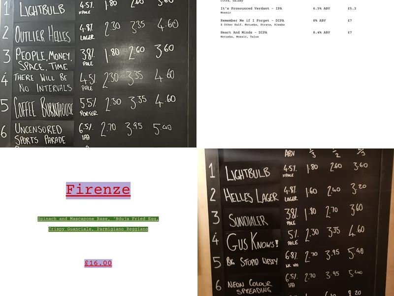 The Verdant Seafood Bar Menu