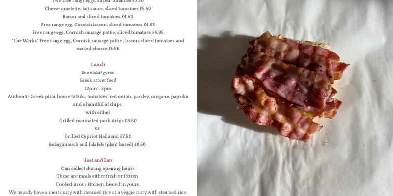 Provedore, Neighbourhood Cicchetti Bar, Cafe. FALMOUTH Menu