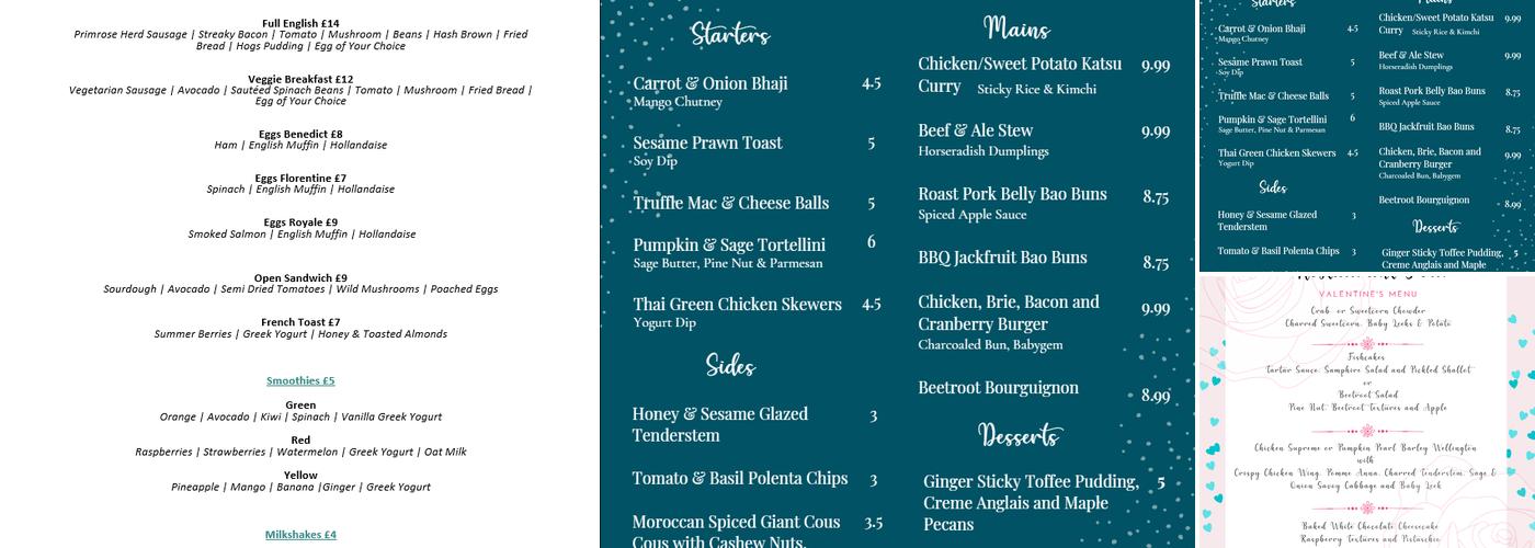 Restaurant Four Menu