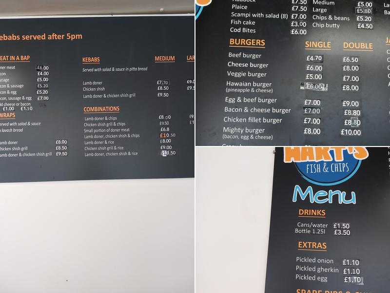 HART`S FISH n CHIPS & KEBAB Menu