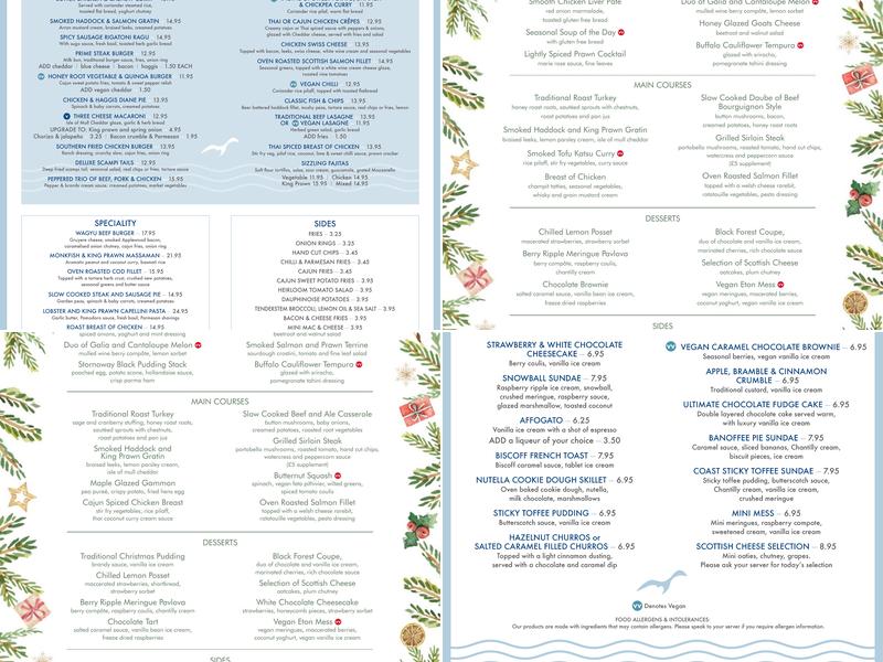 Coast Menu
