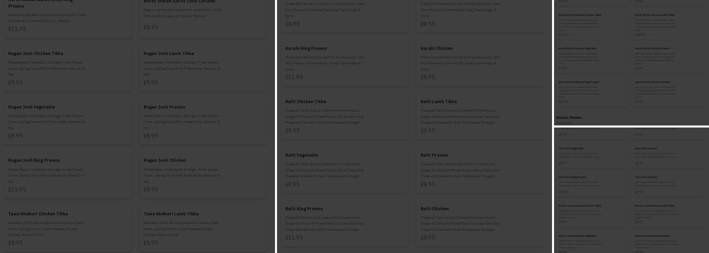 The Manzil Tandoori Takeaway Menu