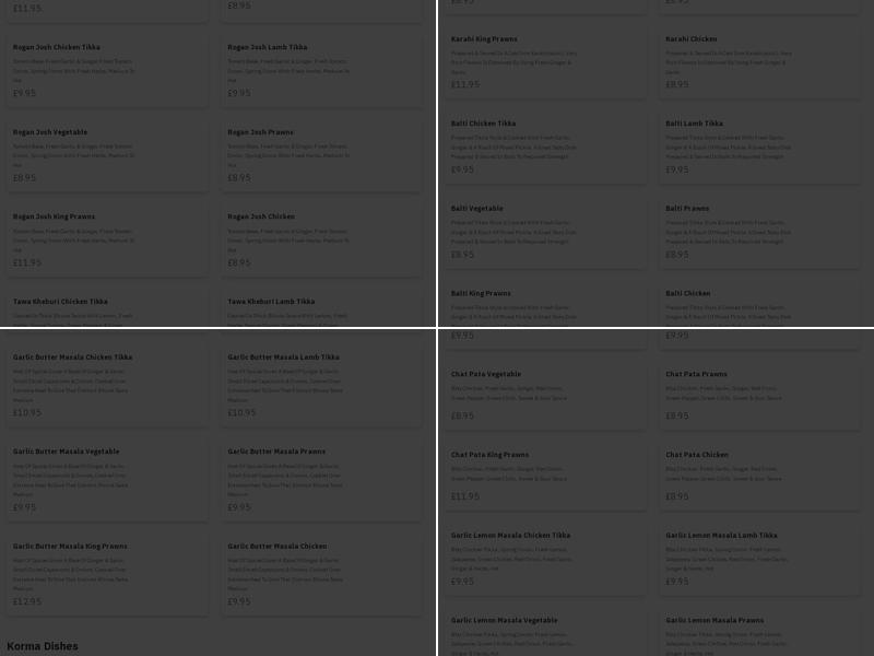 The Manzil Tandoori Takeaway Menu