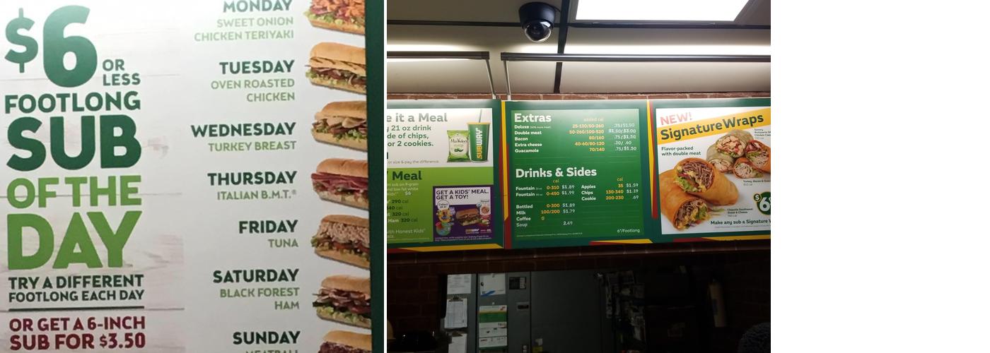 Subway Menu
