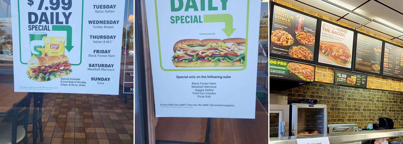 Subway Menu