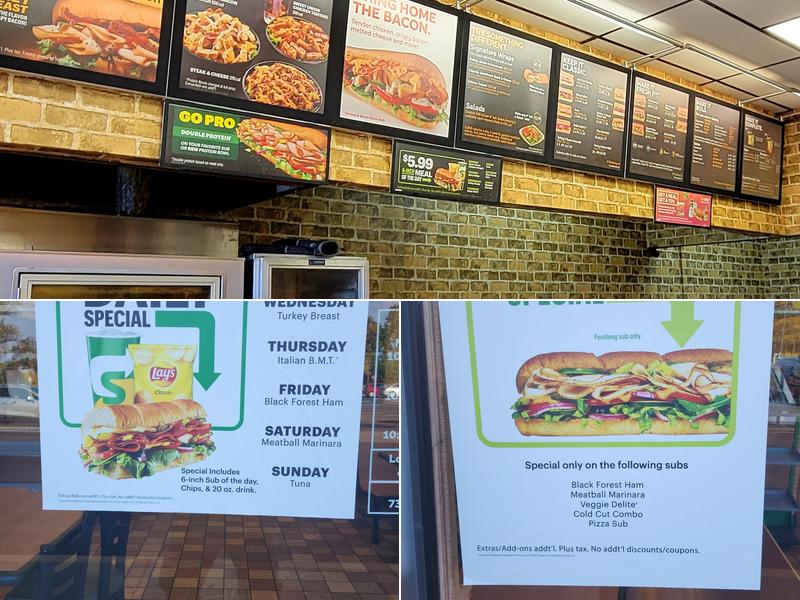 Subway Menu