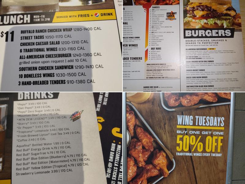 Buffalo Wild Wings Menu