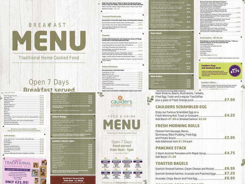 Caulders Garden Centre Erskine Menu