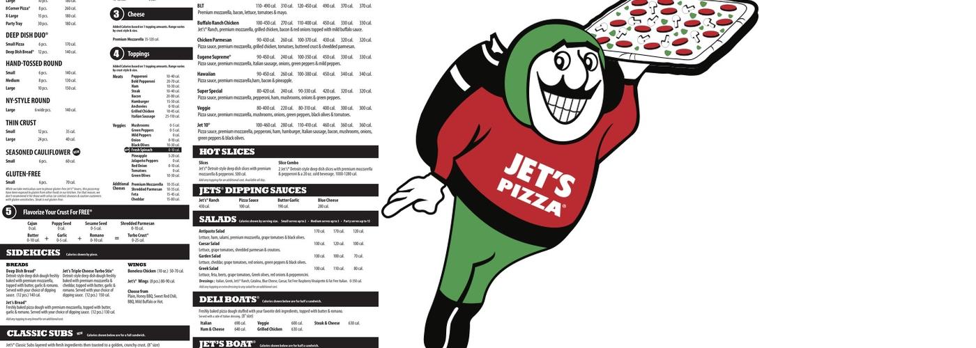 Jet's Pizza Menu