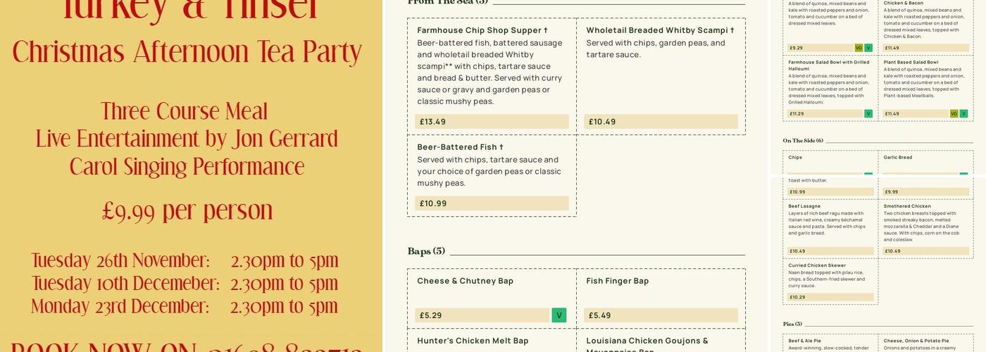 Red Burn Farm - Dining & Carvery Menu