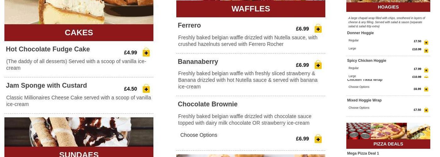 Chargha's Fast Food Menu