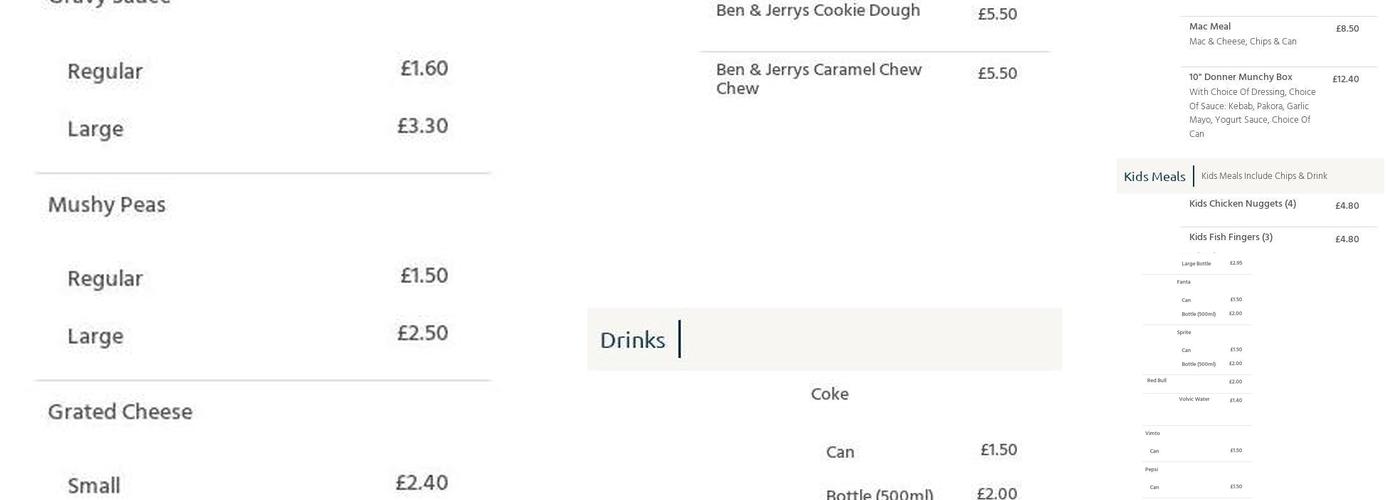 L'Arco takeaway Menu