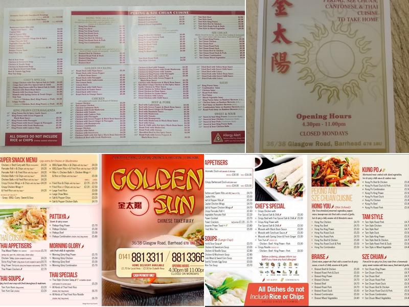 The Golden Sun Menu