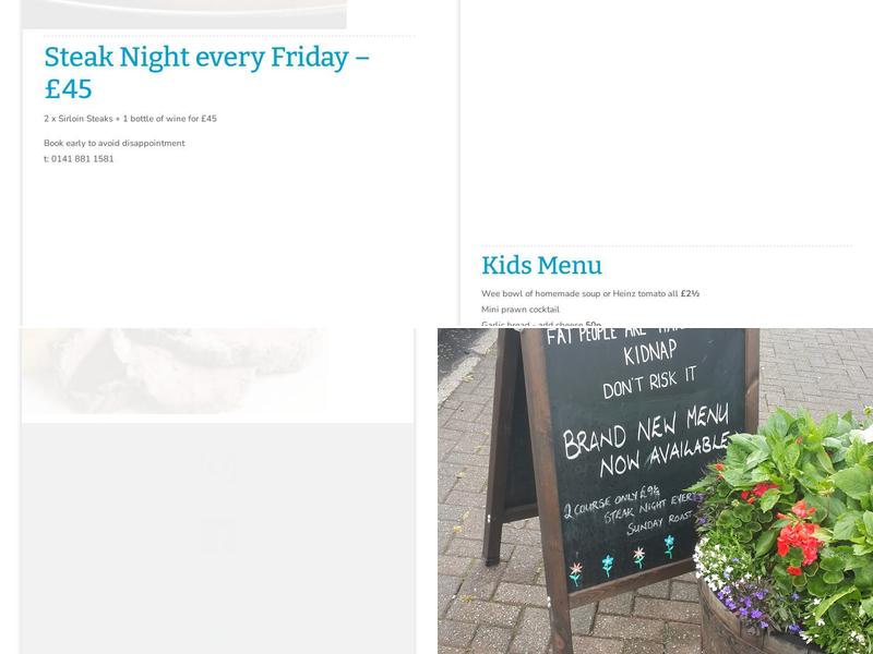 Cross Stobs Inn Menu