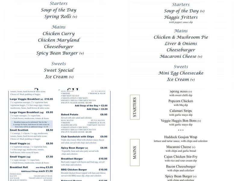Waverley Hotel Menu