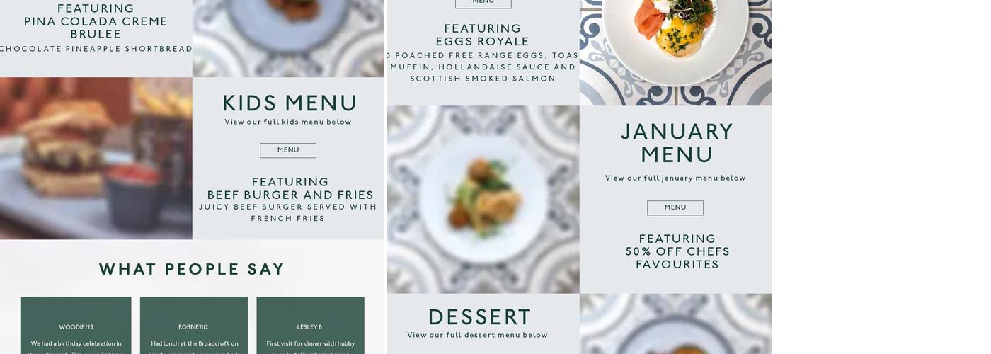 Broadcroft Cafe, Bar & Grill Menu