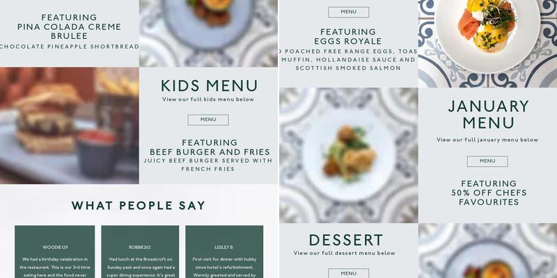 Broadcroft Cafe, Bar & Grill Menu