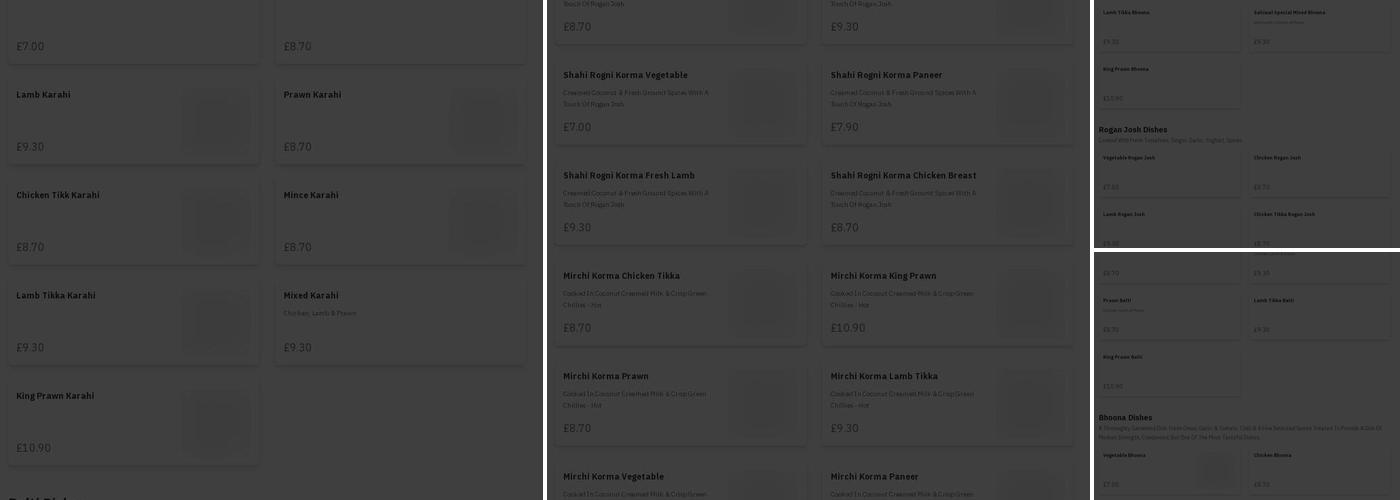 New Sahiwal Takeaway Menu