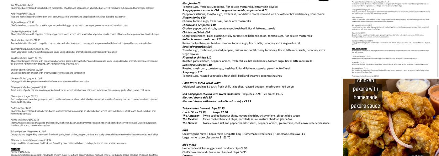 Grill on the Bridge Menu