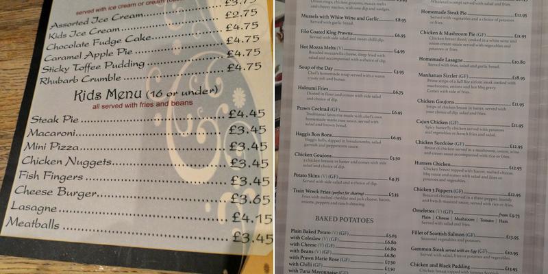 The Glencairn Lounge Menu