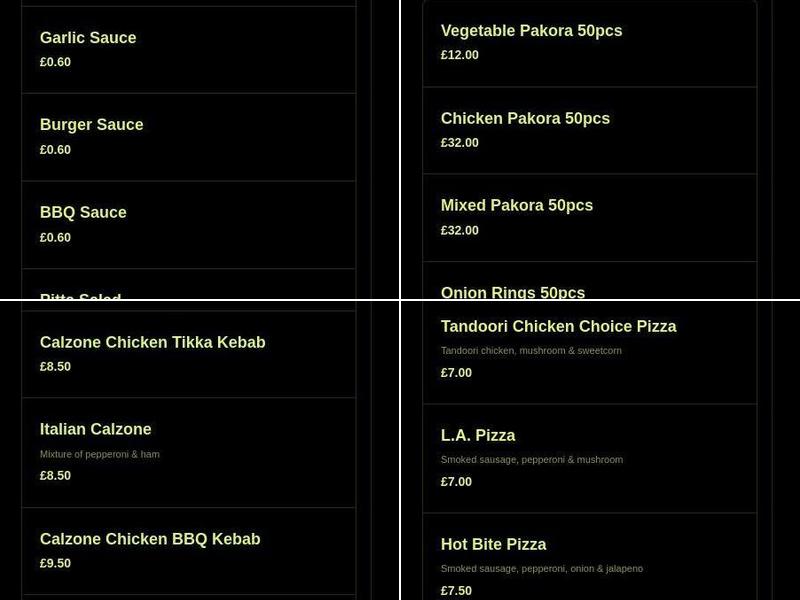 Mr Kebab Menu
