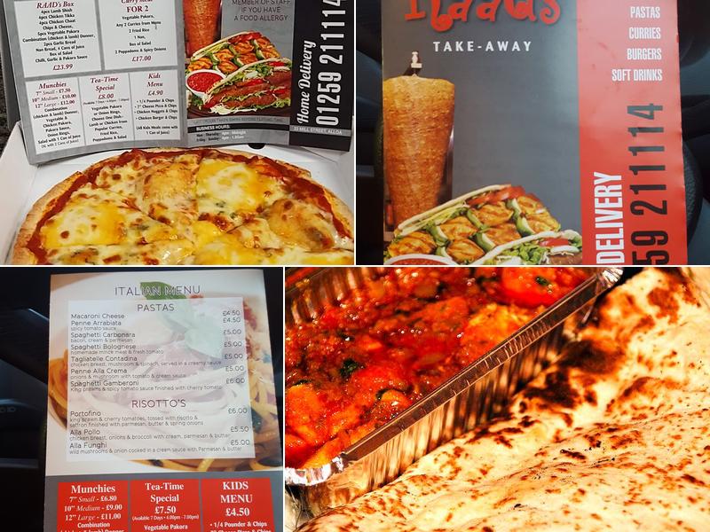 Raads Takeaway Menu