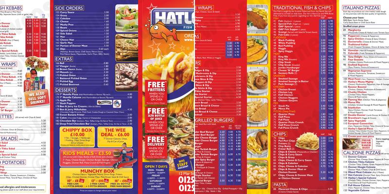 Hatley's Fish & Chips Menu