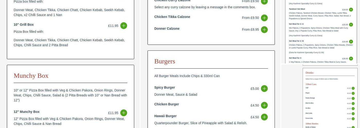 Spice of Kashmir Menu