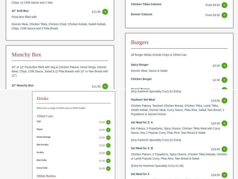 Spice of Kashmir Menu