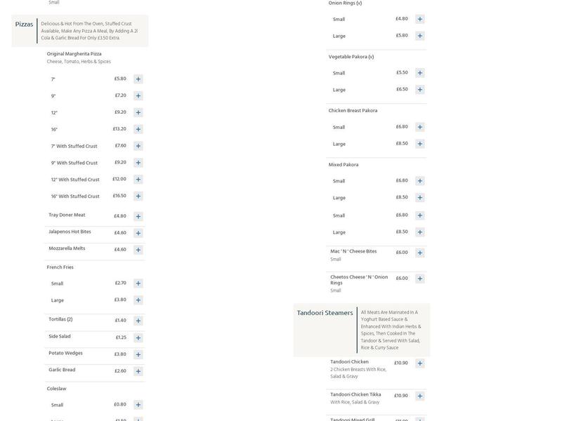 Four in One - Bathgate Menu