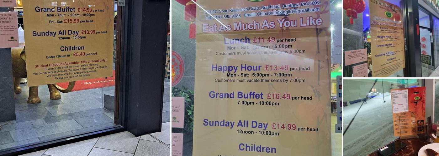 China Buffet King Menu