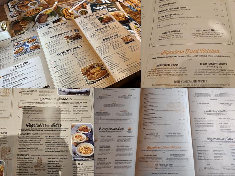 Cracker Barrel Old Country Store Menu