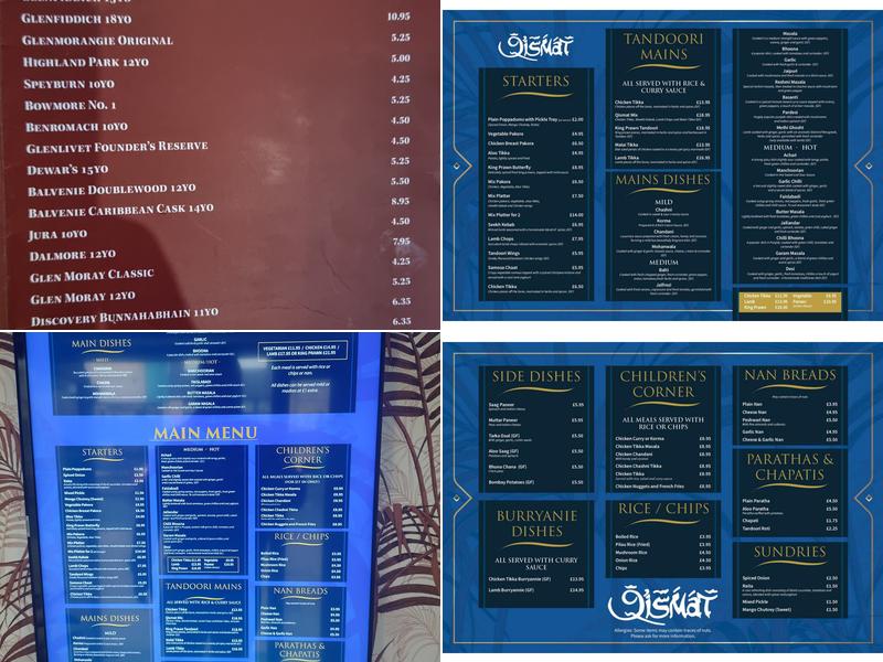 Qismat Elgin Indian Cuisine Menu