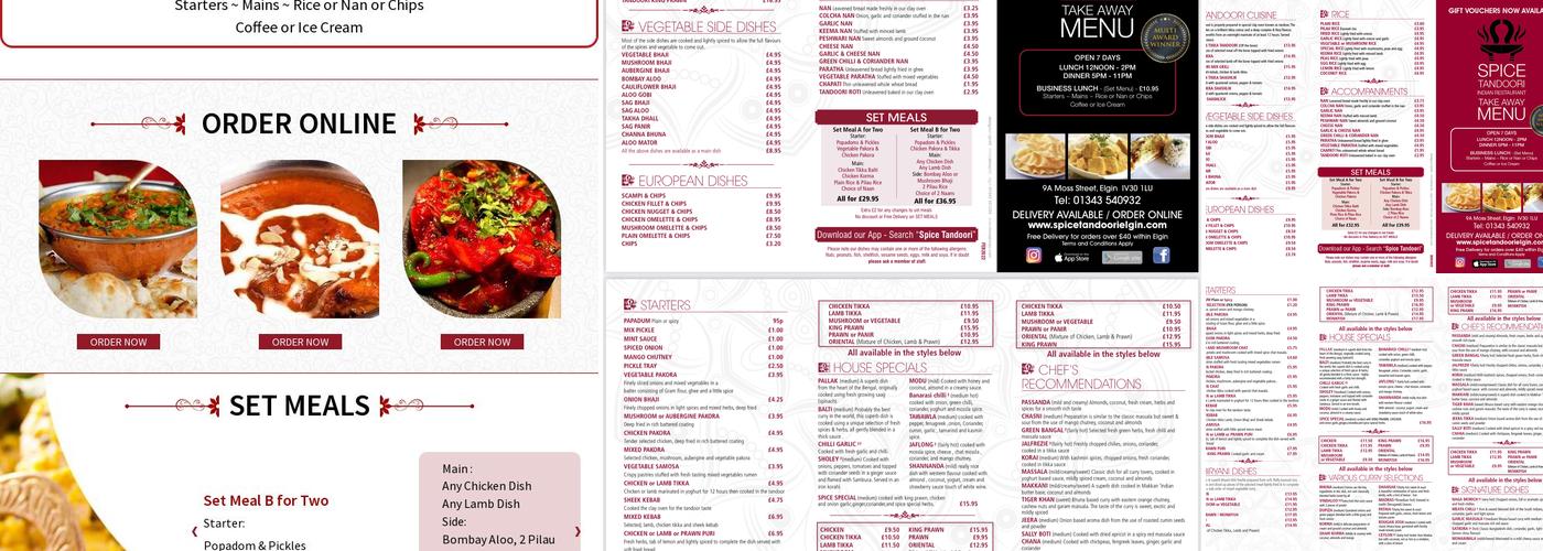 Spice Tandoori Menu