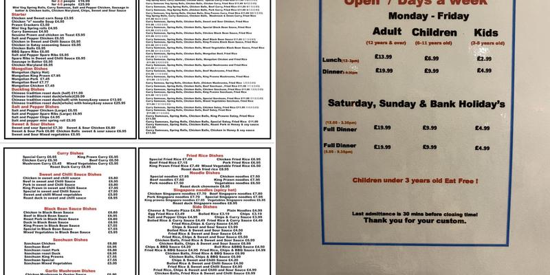 Jimmy Chung Elgin Menu