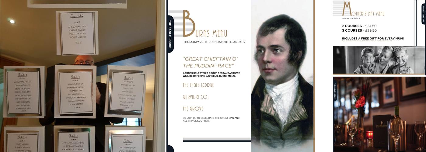 Oregano & The Eagle Lodge Menu