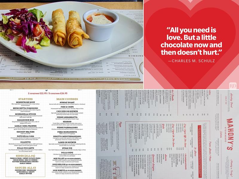 Mahony's Steak House Menu