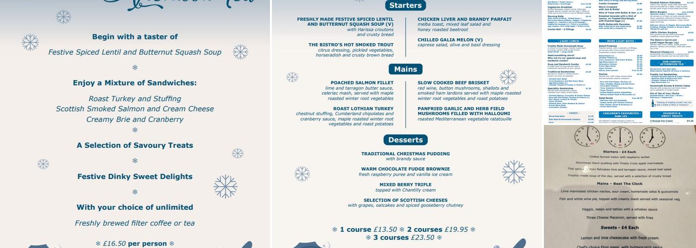 Brunton Hall Bistro Menu