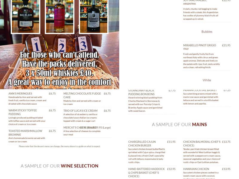 The Mercat Bar & Grill Menu