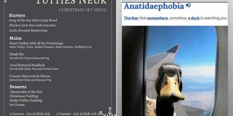 Tutties Neuk Inn Menu