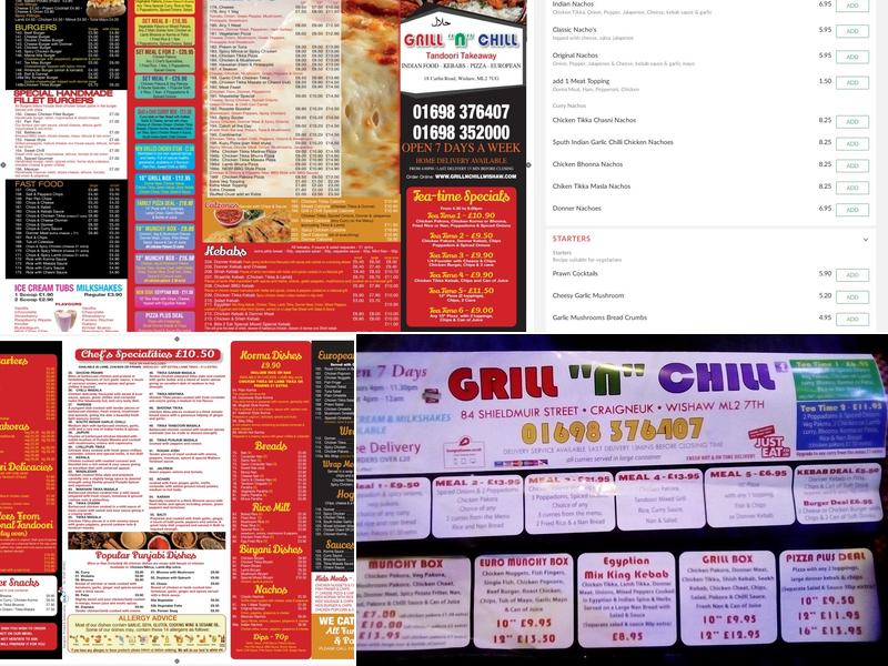 Grill 'N' Chill Menu