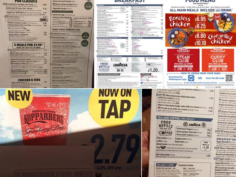 The Wishaw Malt - JD Wetherspoon Menu