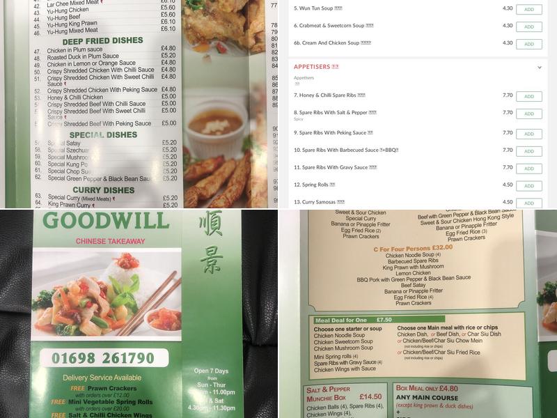 Good Will Menu
