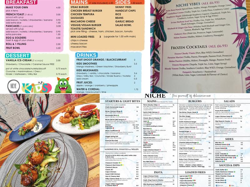 The Niche Restaurant Menu