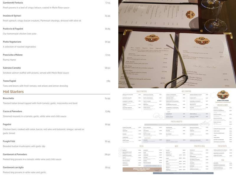 Gambero Rosso ltd Menu