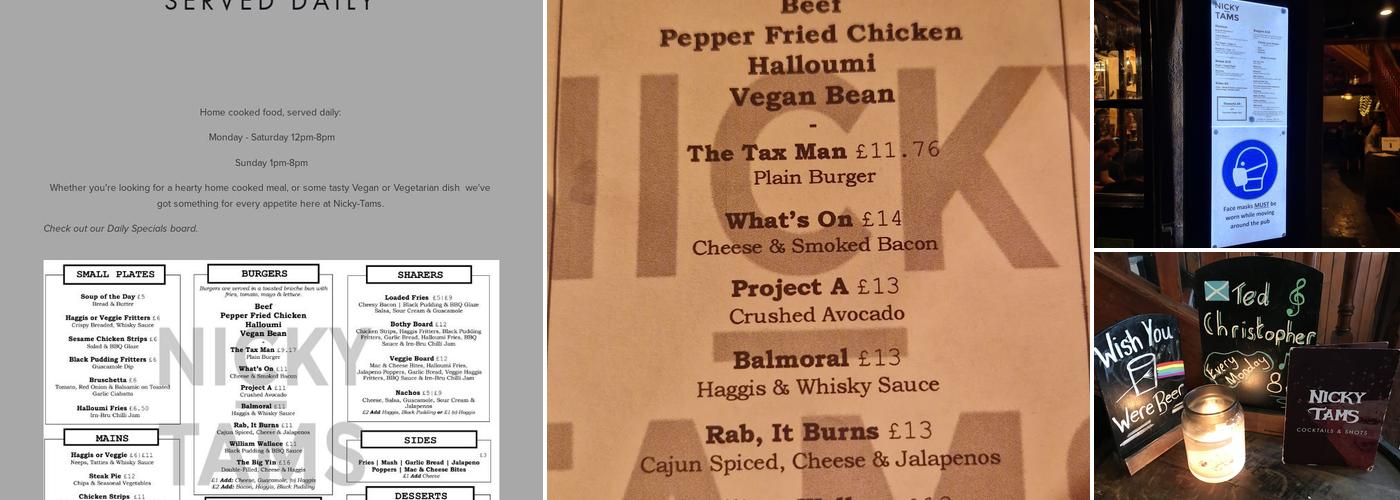 Nicky-Tams Bar & Bothy Menu