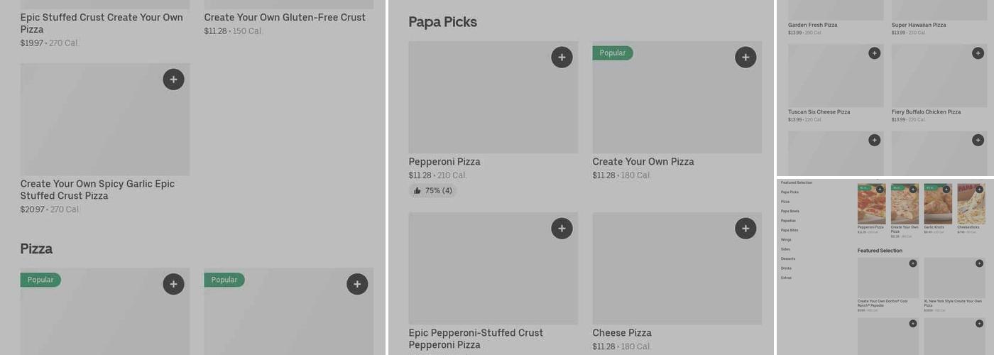 Papa Johns Pizza Menu