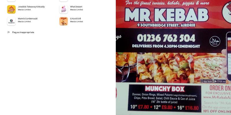 Mr Kebab Takeaway Airdrie Menu