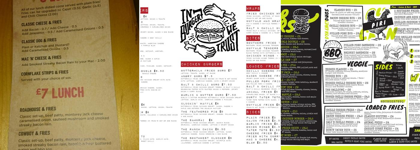 Burger7 Airdrie Menu