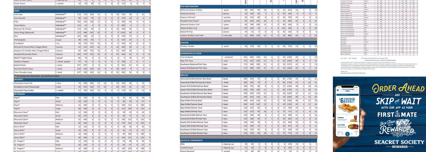 Long John Silver's Menu